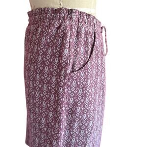 Womens Skirt Size Large Pink Grey Abstract Floral Geometric Indie Casual Travel